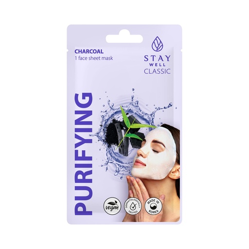 STAY WELL Classic Sheet Mask Charcoal Purifying